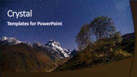  Presentation with night sky nighttime moon - Amazing slide set having scenic image of night sky backdrop and a ocean colored foreground