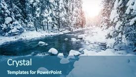  Presentation with happy new year - Theme featuring scenic image of stormy flow background and a ocean colored foreground