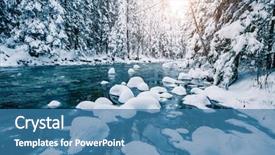  Presentation with happy new year - Beautiful slides featuring scenic image of stormy flow backdrop and a  colored foreground