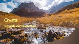  Presentation with blood flow vessel flowing - Audience pleasing presentation design consisting of scenic image of stormy flow backdrop and a tawny brown colored foreground