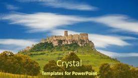  Presentation with cultural heritage - Theme having scenic-image-of-the-spissky background and a tawny brown colored foreground