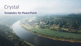  Presentation with adventure river - Amazing presentation design having scenic image of valley elbe river location saxony switzerland national park rathen germany europe popular tourist attraction hiking concept adventure vacation discover the beauty of earth backdrop and a sky blue colored foreground