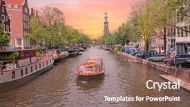 Presentation with city church - Audience pleasing slide deck consisting of scenic in amsterdam the netherlands backdrop and a violet colored foreground