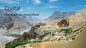  Presentation with himachal pradesh - Amazing PPT theme having scenic india himalayas mountains spiti backdrop and a light blue colored foreground