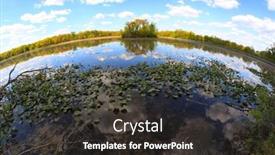  Presentation with lake fish - Slide set having scenic-kensington-lake-in-michigan background and a dark gray colored foreground