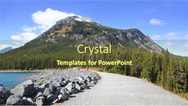  Presentation with banff national park - Cool new slides with scenic-lake-in-banff-national backdrop and a tawny brown colored foreground