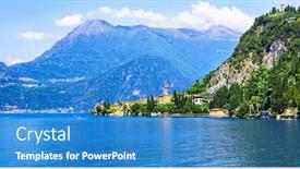  Presentation with scenic - PPT layouts with scenic lake lago di como and varenna village italy background and a teal colored foreground