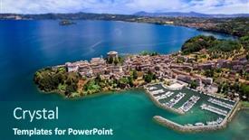  Presentation with scenic - Presentation theme with scenic-lakes-of-italy-beautiful background and a ocean colored foreground