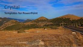  Presentation with highway - PPT layouts with scenic-landscape-along-trailridge-highway background and a teal colored foreground