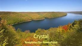  Presentation with dark forest landscape - PPT layouts consisting of scenic landscape of allegheny national background and a tawny brown colored foreground