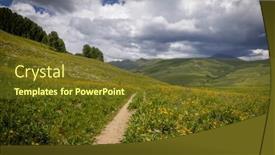  Presentation with wildflower meadow - Presentation theme with scenic-landscape-of-colorado-wildflower background and a tawny brown colored foreground