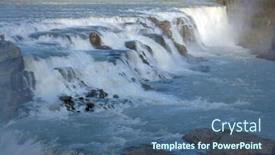  Presentation with iceland - Presentation design enhanced with marvel - scenic landscape of gullfoss background and a ocean colored foreground