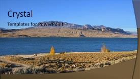  Presentation with yellowstone - Slides with scenic landscape of hebgen lake near yellowstone national park background and a light blue colored foreground