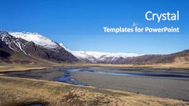  Presentation with iceland - Colorful presentation theme enhanced with scenic landscape of southern iceland backdrop and a  colored foreground