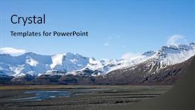  Presentation with rivers - Slide set having scenic landscape of southern iceland background and a  colored foreground