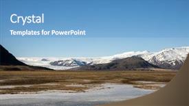  Presentation with iceland - Audience pleasing presentation theme consisting of scenic landscape of southern iceland backdrop and a  colored foreground