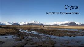  Presentation with rivers - Cool new presentation design with scenic landscape of southern iceland backdrop and a  colored foreground