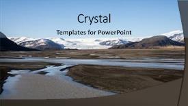  Presentation with scenic - Slide set having scenic landscape of southern iceland background and a light blue colored foreground