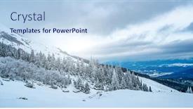  Presentation with scenic - Theme with scenic-landscape-of-winter-mountain background and a sky blue colored foreground