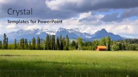  Presentation with skies - Slide set consisting of scenic-landscape-with-overcast-skies background and a light blue colored foreground