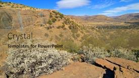  Presentation with south africa - Slide deck with scenic-landscape-with-wildflowers-mountain background and a coral colored foreground