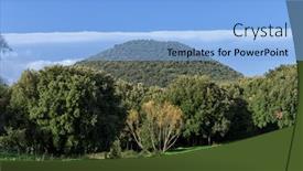  Presentation with oak - Theme featuring scenic-minardo-mount-oak-trees background and a light blue colored foreground