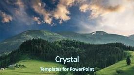  Presentation with scenic - Slide set featuring scenic mountain landscape summer green background and a  colored foreground