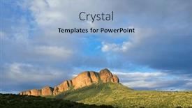  Presentation with scenic - Presentation featuring scenic-mountain-landscape-with-cloudy background and a light blue colored foreground