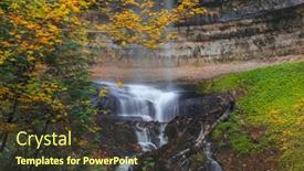  Presentation with falls - Amazing PPT theme having scenic-munising-water-falls backdrop and a tawny brown colored foreground