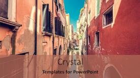  Presentation with venice - Presentation design with scenic-narrow-canal-in-venice background and a  colored foreground
