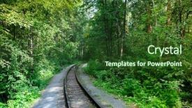  Presentation with railroad - Cool new slide set with track meet - scenic one way old railroad backdrop and a tawny brown colored foreground