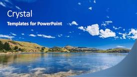  Presentation with scenic - Slide set consisting of scenic-otago-harbour-coast-near background and a cobalt blue colored foreground