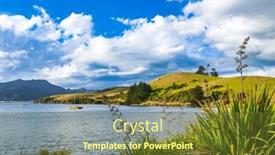  Presentation with scenic - PPT theme enhanced with scenic-otago-harbour-coast-near background and a tawny brown colored foreground