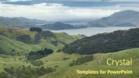  Presentation with scenic - Presentation design having scenic-otago-peninsula-in-south background and a tawny brown colored foreground