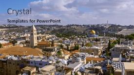  Presentation with ancient temples - Slide set featuring scenic-panoramic-view-of-old background and a light blue colored foreground
