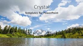  Presentation with scenic - Cool new presentation theme with scenic-picture-lake-with-mount backdrop and a light blue colored foreground