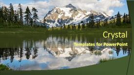  Presentation with scenic - Presentation design with scenic-picture-lake-with-mount background and a tawny brown colored foreground