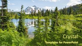  Presentation with scenic - PPT theme with scenic-picture-lake-with-mount background and a tawny brown colored foreground