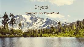  Presentation with scenic - PPT theme enhanced with scenic-picture-lake-with-mount background and a cream colored foreground