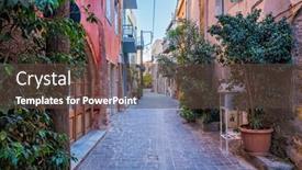  Presentation with crete island - Amazing slide set having scenic-picturesque-streets-of-chania backdrop and a tawny brown colored foreground