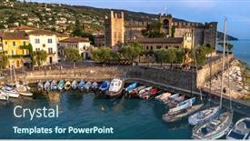  Presentation with scenic - Theme featuring scenic-places-of-beautiful-lake background and a ocean colored foreground