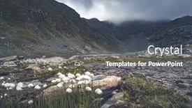  Presentation with pond - Slide deck enhanced with scenic-pond-between-alpine-mountains background and a dark gray colored foreground