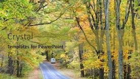  Presentation with shenandoah - PPT theme having scenic-road-in-shenandoah-national background and a gold colored foreground
