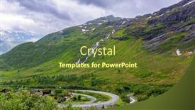  Presentation with country western - PPT layouts having scenic-road-in-the-mountains background and a  colored foreground