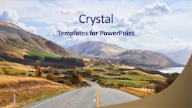  Presentation with new zealand - Slide deck enhanced with scenic road near lake hawea background and a sky blue colored foreground