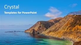  Presentation with route - Amazing PPT layouts having scenic road passes over the ocean bay with emerald water california route 1 backdrop and a teal colored foreground