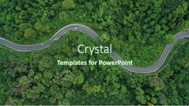  Presentation with traffic road - Amazing presentation theme having scenic-road-through-forest backdrop and a tawny brown colored foreground