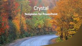  Presentation with scenic - Slides featuring scenic road through quebec countryside background and a coral colored foreground