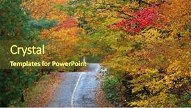  Presentation with scenic - Beautiful PPT layouts featuring scenic road through quebec countryside backdrop and a tawny brown colored foreground