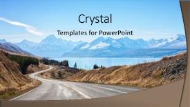  Presentation with scenic - Slide set consisting of scenic road to mount cook background and a light blue colored foreground